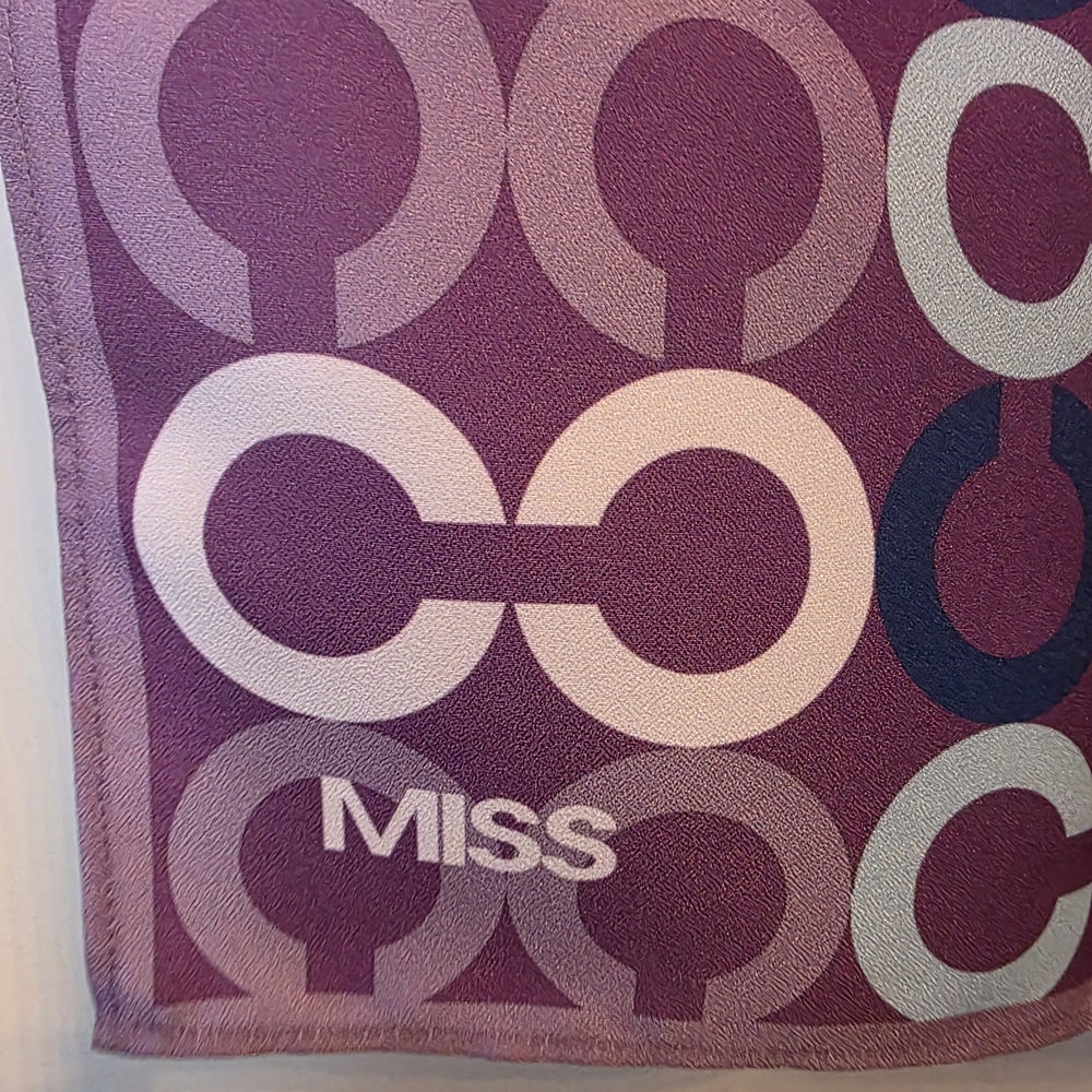 RARE Coach x Miss Furoshiki Scarf Wrap Purple Logo Print Square Japan Collab - Picture 3 of 14